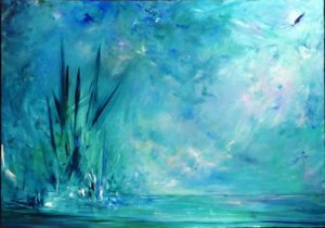 Acrylique sur toile de lin, 650 x 460, 2017 Geyser