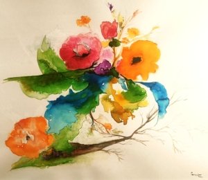 Technique mixte sur papier aquarelle, 300 x 400 P16
