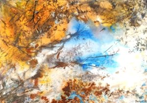 Technique mixte sur papier aquarelle, 160 x 260 Rio Riachinho 2